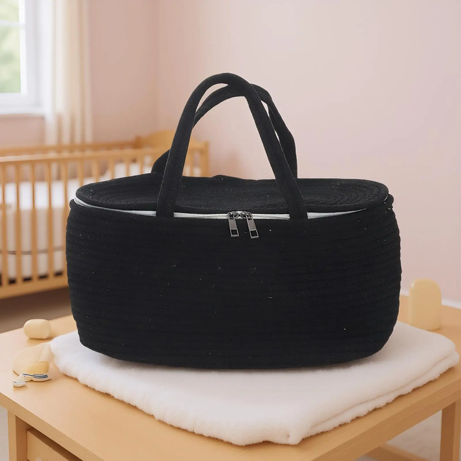 Cestino per pannolini per bambini, rimovibile, di grande capacità, portatile, per pannolini per bambini, porta salviette per viaggi all'aperto, auto, bagno, comodino