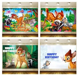 Bambi Backdrop Children Birthday Supplies Girl Princess Party Cartoon Decoration Background Photography