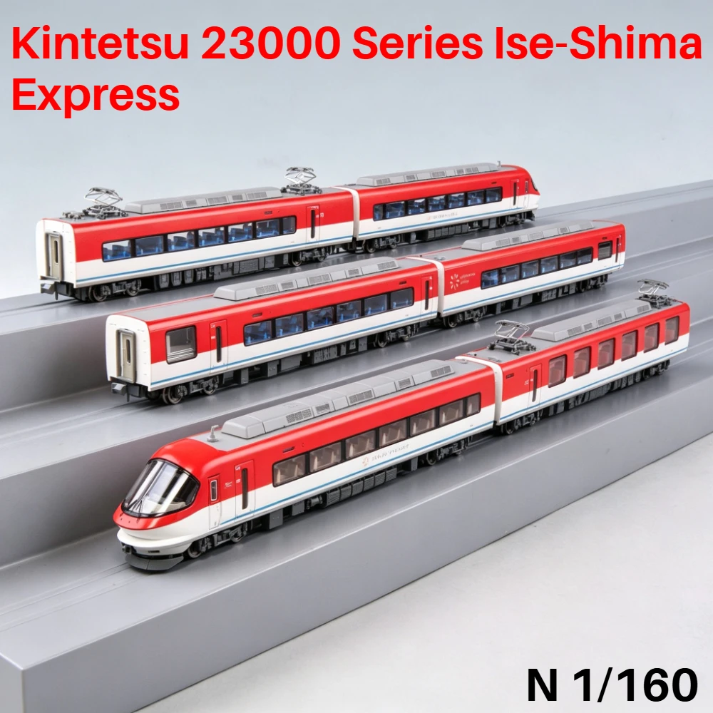 N Type 1/160 Scale Model Train Kintetsu 23000 Series Ise Shima Express ACE A6666 6 Car Powered Railway Model Adult Toy Gift