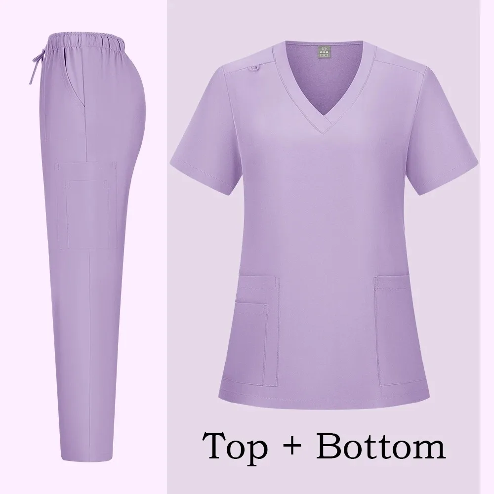 ใหม่แฟชั่นร้านเสริมสวยสปา Workwear เครื่องแบบผ่าตัดผู้หญิง Medical ชุดขัด Clinical พยาบาลหมอ Clinical Top กางเกง