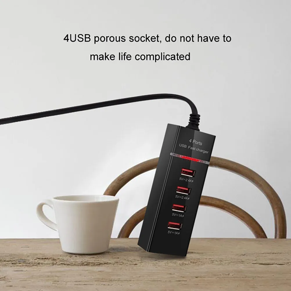 1Pcs 4-Port Power Strip with Eu Plug Dc 12V 1A Output 5.5mm X 2.1mm Barrel Connector Cctv Camera Ac Adapter LED Indicator