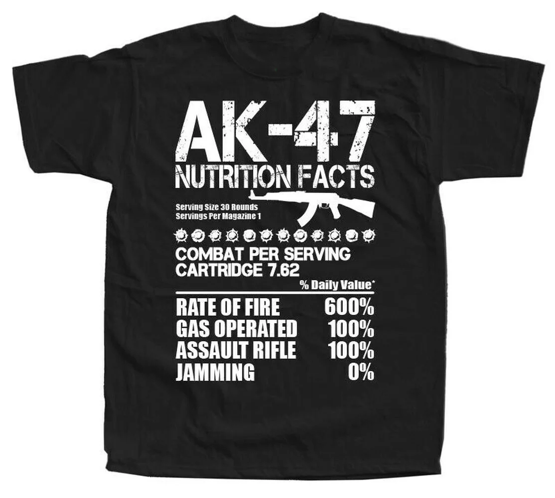 Summer Cotton Short Sleeve O-Neck Men's T Shirt New Russian Kalashnikov Military Rifle AK-47 T-Shirt harajuku Crewneck Outfits