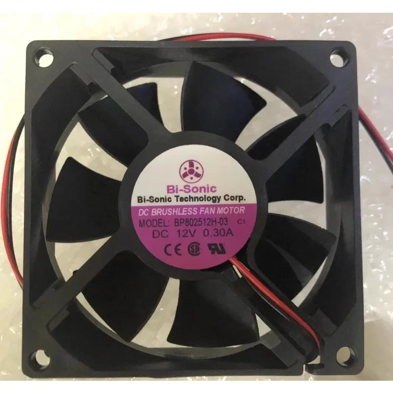 

New Cooler Fan For BI-SONIC BP802512H-03 12V 0.30A 8CM 8025 Cooling Fan 80*80*25MM