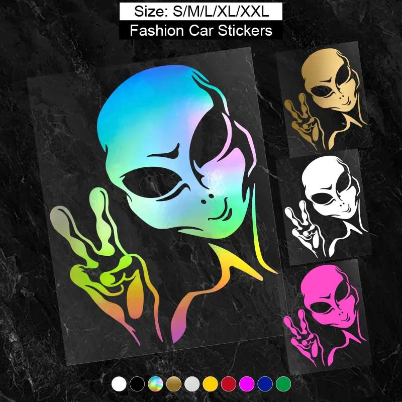 Car Stickers Vinyl Auto Window Bumper Body Decals Space Alien Star Astronaut Personality Auto Stickers Ufo Waterproof Decoration