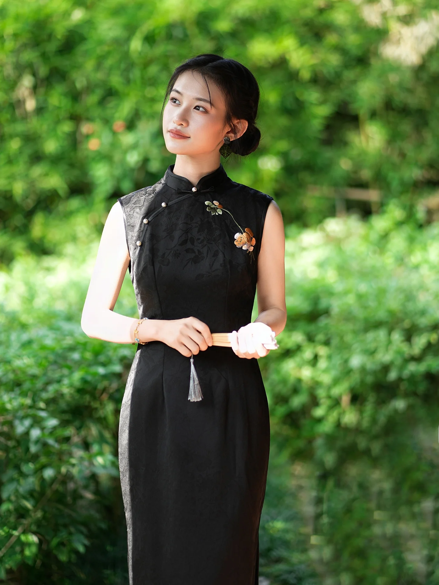 

New 2026 Spring Jiangnan Floing Svel Waist-Cinched Bla Qipao Traditional Chinese Sle Slimming High-End Feeling