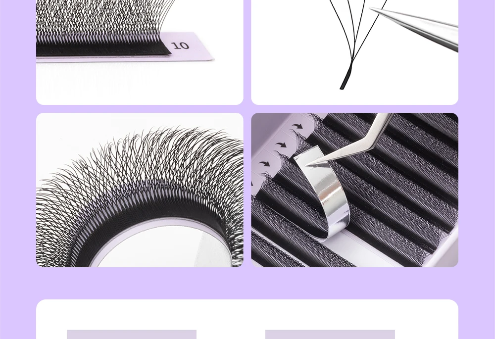 LUKATME 4D W Wimpern C/D Curl 8-15mm Vorgefertigte Volumen 4D Wimpernverlängerung W-Form 4D Fächer BASF Faux Mink Wimpern – Detail 4
