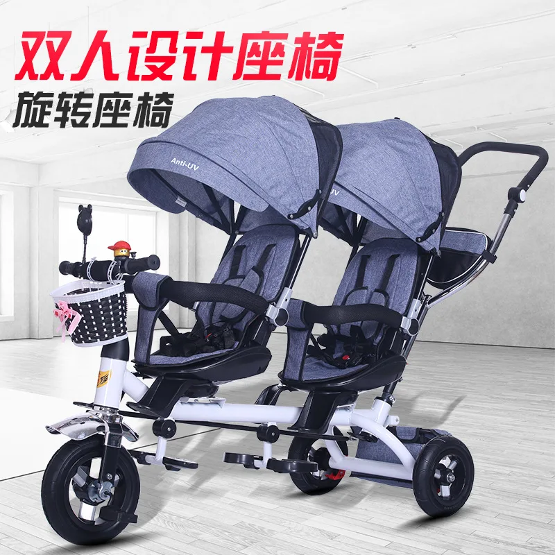 

Children's Tricycle Twin Handcart Two Person Baby Bicycle Baby Lightweight Stroller Baby Stroller