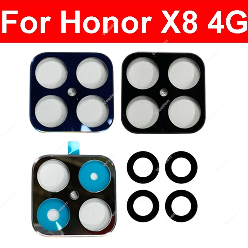 Back Lens Glass For Honor X8 4G TFY-LX1 LX2 LX3 Rear Camera Glass Lens with Sticker Replacement Repair Parts