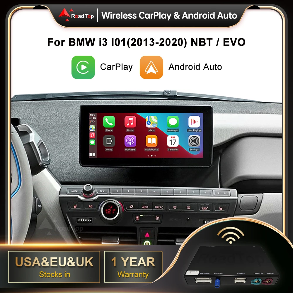 

Беспроводной CarPlay для BMW i3 I01 NBT EVO System 2013 -2020, с Android Авто Mirror Link AirPlay CarPlay функция Autolink