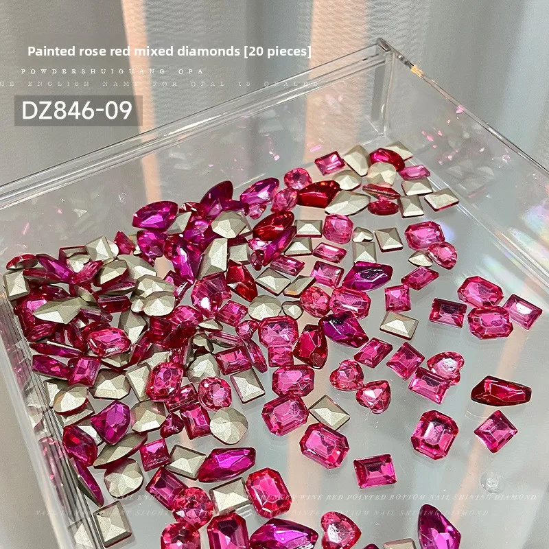 Gemischte Trendige Candy-Soda Spitzrückseitige Nagelrhinestones Kristall Bunte Herz-Candy Unregelmäßige Nageldiamanten Großhandel 6-14mm – Detail 11