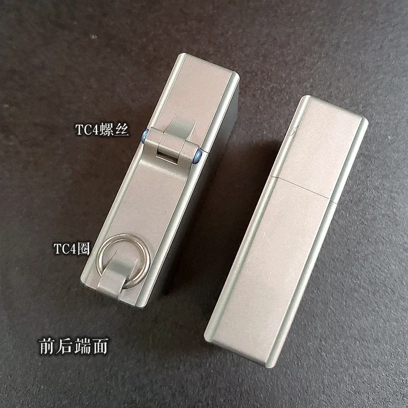 EDC Titanium Alloy Square Box Large Hinge Thick Shell Windproof Personal Gift Hiking Handle Outdoor Camping Portable Tools