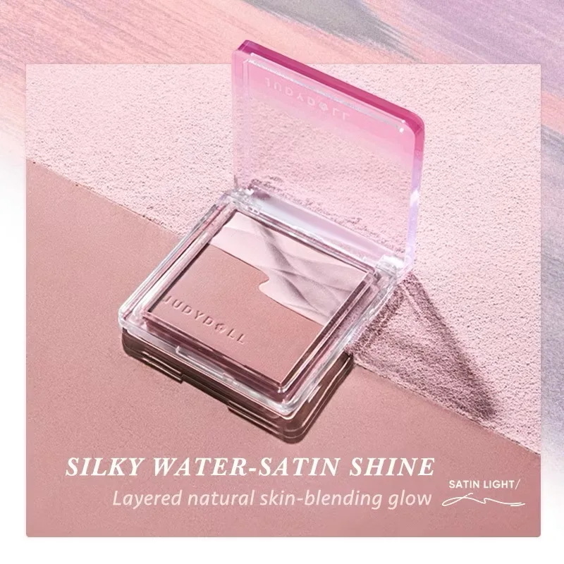 Judydoll Dual Tone Acqua Finitura satinata Modello onda trasparente Blush Palette Cosmetico Bellezza Acqua in polvere Blush Palette per trucco