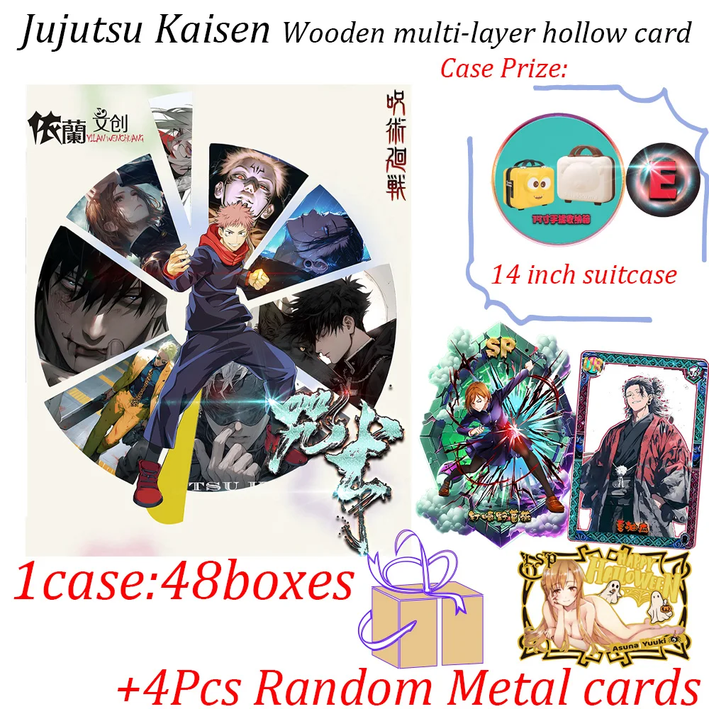 Newest YIlan Jujutsu Kaisen Wooden multi-layer hollow card  Japanese Anime Gojo Nanami ACG TCG Hobbies Gift