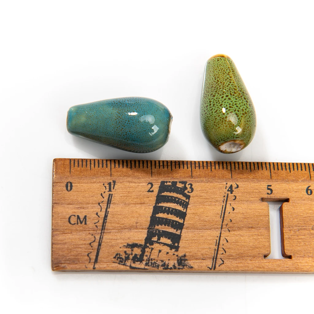 Handcrafted Ceramic Teardrop Beads Set 5 Pieces 25mm Multicolor Beads for DIY Jewelry Making