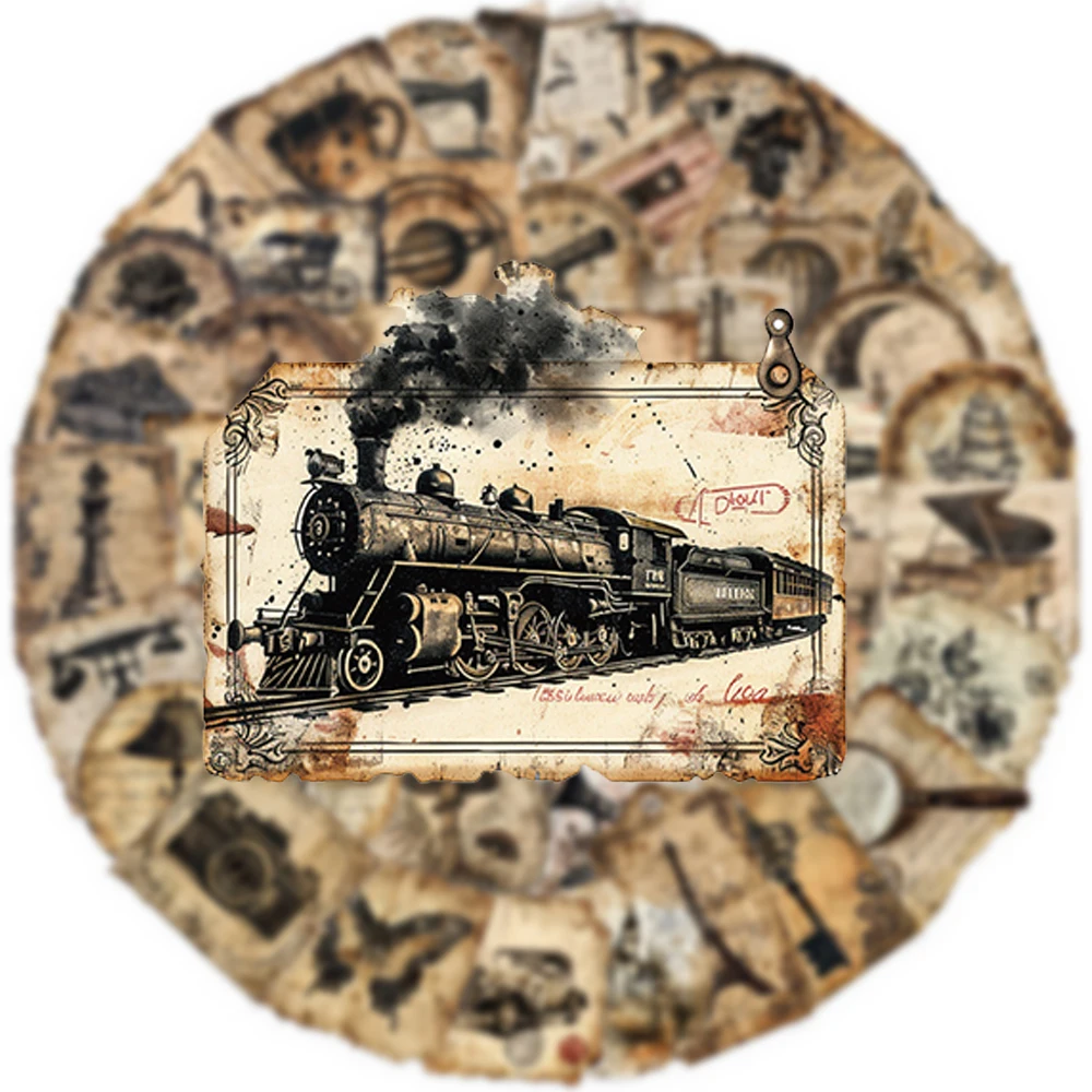 10/30/50pcs Creative Retro Label Graffiti Stickers Painting Manuscript Transparent Decals for Stationery Guitar Cool Sticker Toy