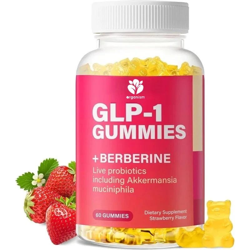 

Male and female GLP1 probiotic gummies containing Ackermann, berberine - immune, intestinal, energy, strawberry flavored gummies