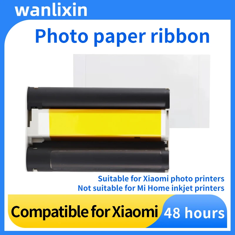 Compatible for Xiaomi photo printer photo paper 6-inch Xiaomi Mi home photo printer ink cartridge ribbon carbon tape photopaper