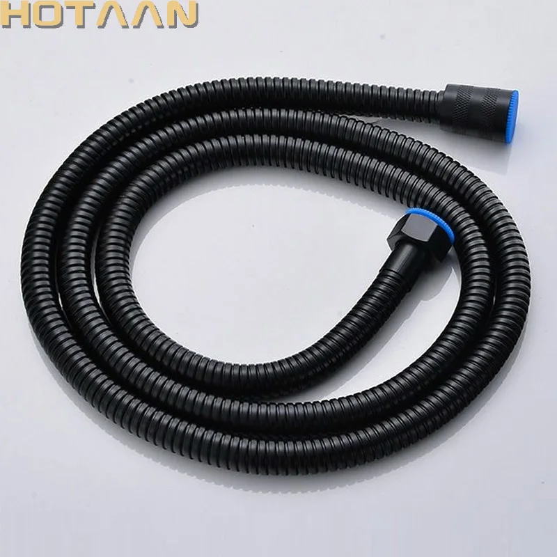 Manguera de ducha Flexible de acero inoxidable, tubo de doble bloqueo con tubos interiores EPDM, Color negro, 1,5 M YT-5111-F, venta al por mayor