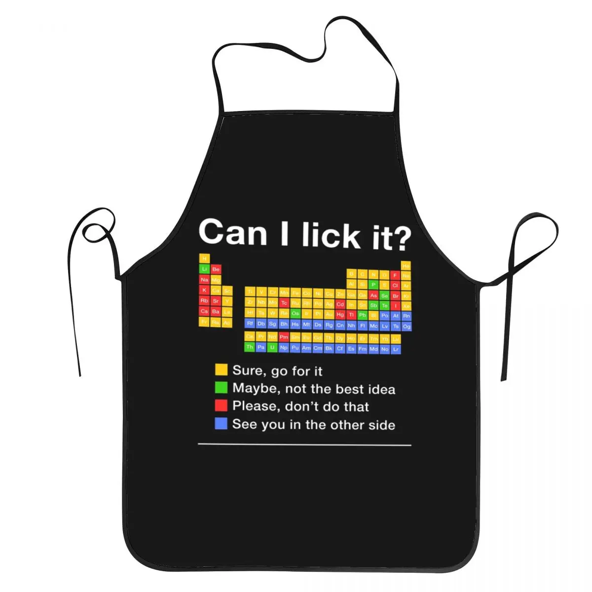 Can I Lick It Periodic Table Aprons Chef Cuisine Tablier Waterproof Bib Kitchen Cleaning Pinafore for Women Men Gardening