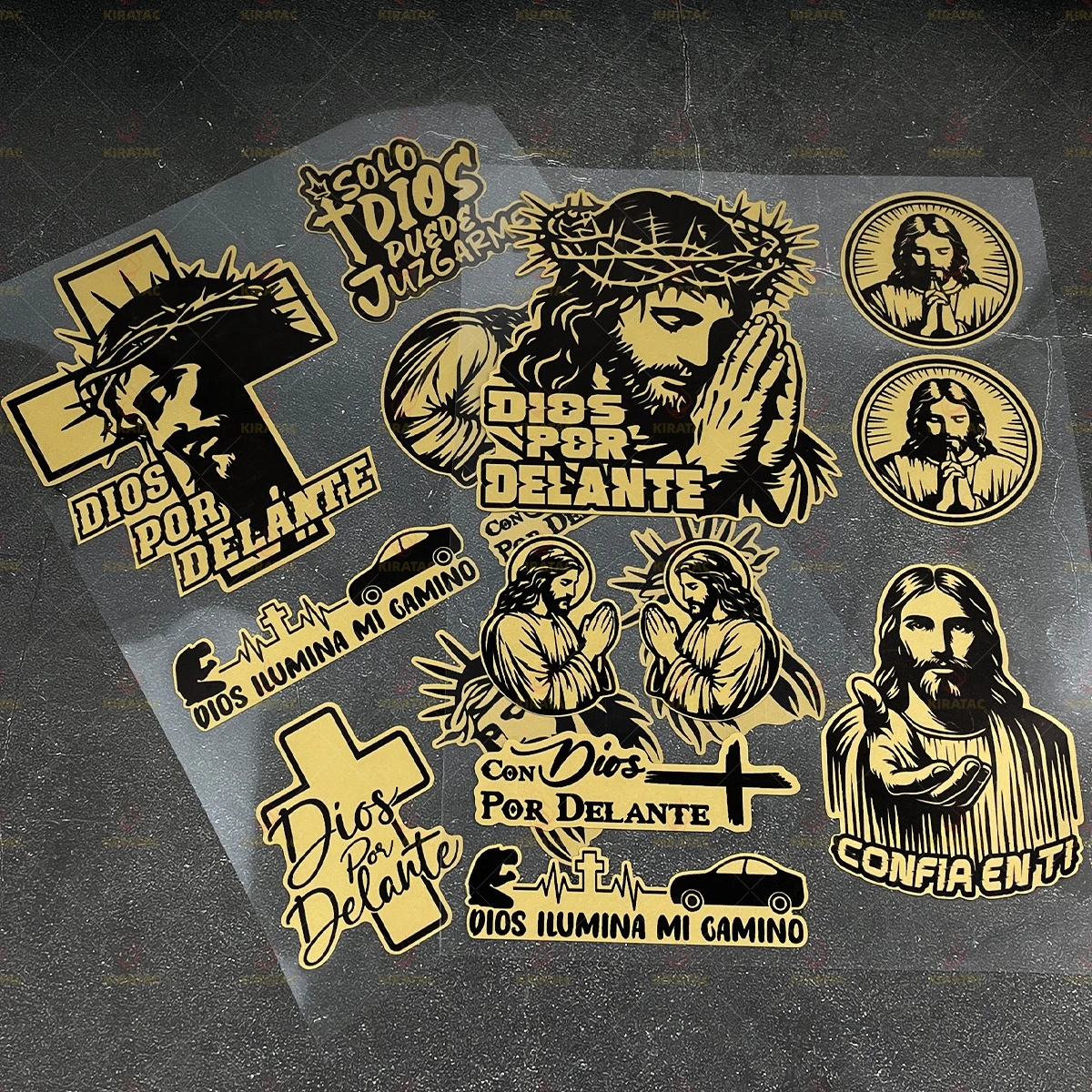 Pegatina dorada de Dios Por Delante para motocicleta, resistente al agua, para casco de motocicleta, tanque de combustible, tapas de combustible para coche, calcomanías de vinilo universales para bicicleta