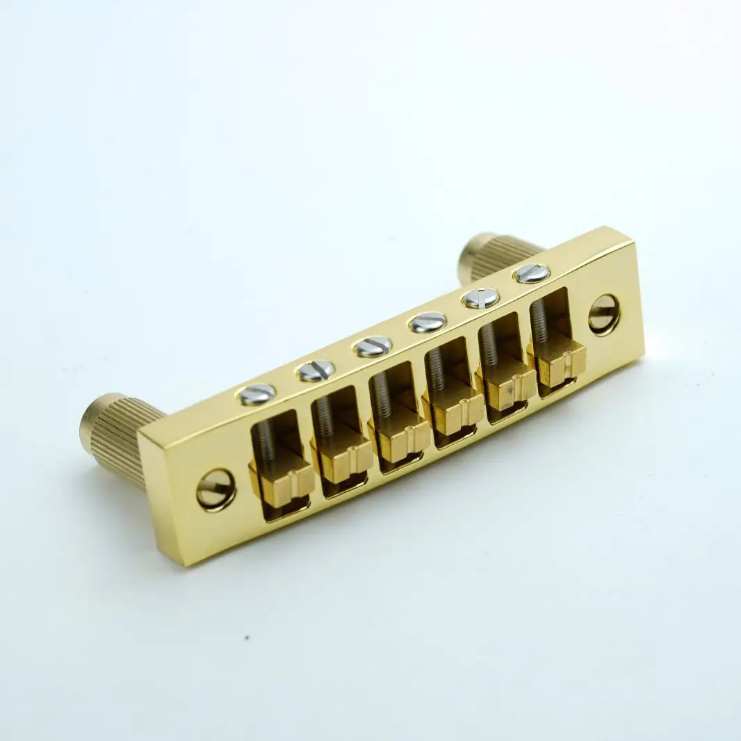 Guyker fixed guitar bridge, brass saddle, available in multiple colors
