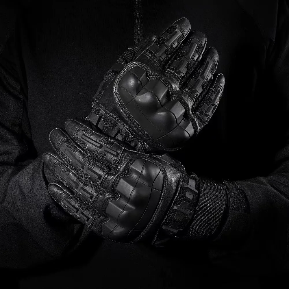 Tactical Full Finger Gloves Military Army Paintball Shoot Airsoft Work Fishing PU Leather Touch Screen Rubber Protective Mittens