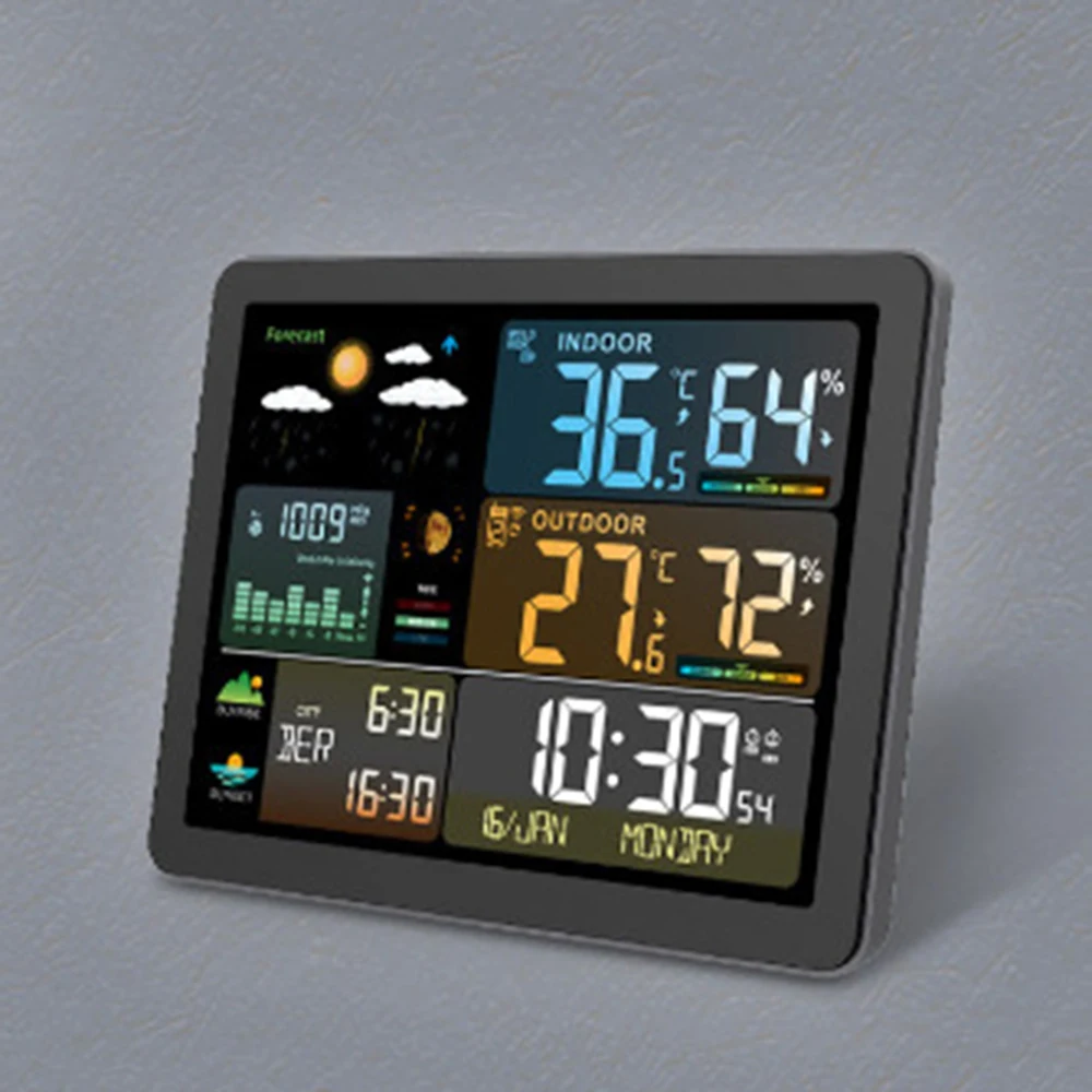 

Multifunctional Weather Clock Convenient Clock Temperature Sensor For Indoor Outdoor