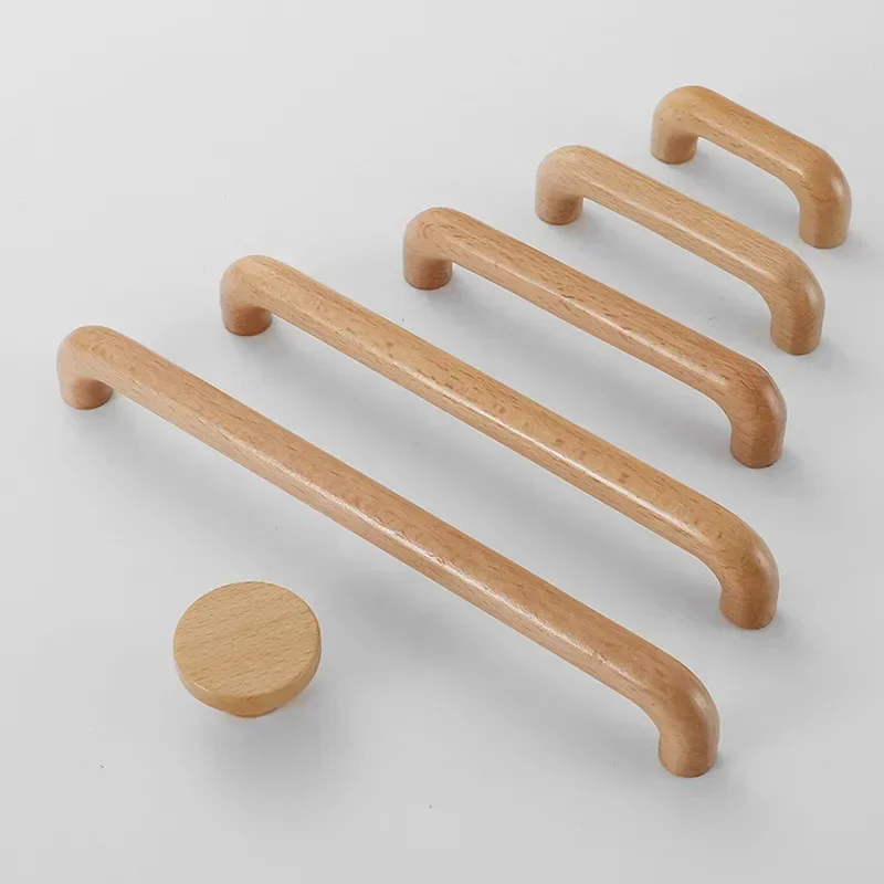 호두 너도밤나무 주방 캐비닛 손잡이 서랍, 단단한 목재 가구, 나무 문 서랍 손잡이, 가구용 찬장 손잡이