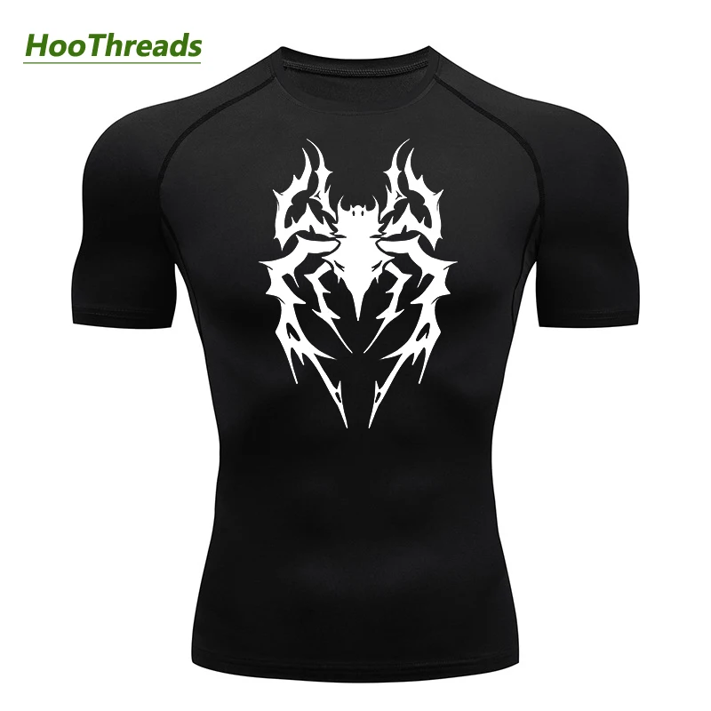 

Spider Print Compression Shirts for Men Gym Workout Rash Guard Athletic Quick Dry Stretch Undershirts Baselayers Tshirt Tops