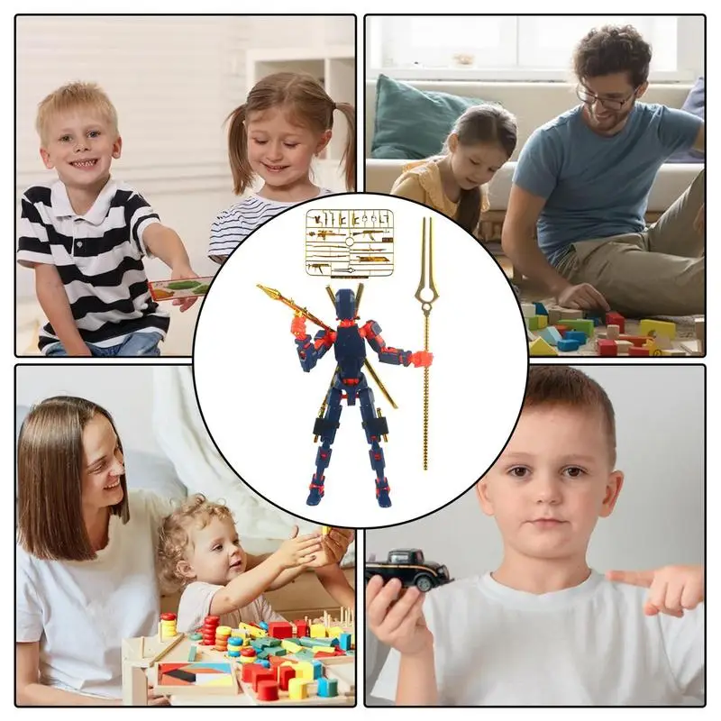 Statue Action Figure Magnetic Assembly Action Figure Mode Toyl Action Figure Playset Multi-Jointed Movable For Boys Girls Kids