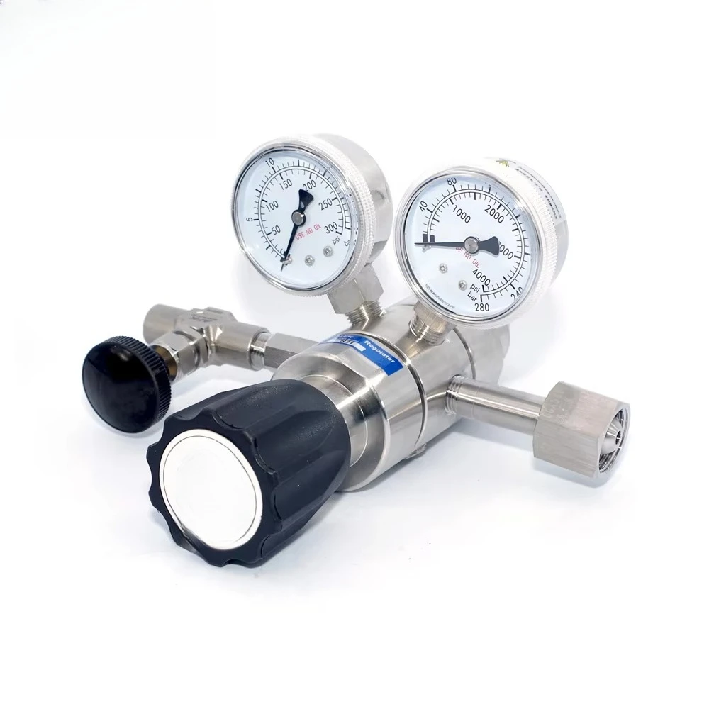 Inlet 4000psi Outlet 300psi High Pressure Stainless Steel Two-Stage Hydrogen Pressure Regulator Hydrogen Flow Regulator