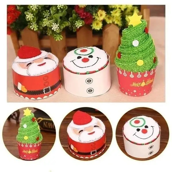 1/3pcs Christmas Soft New Christmas Hand towel Red Santa New Year gift Hand wash Face towel Home bathroom