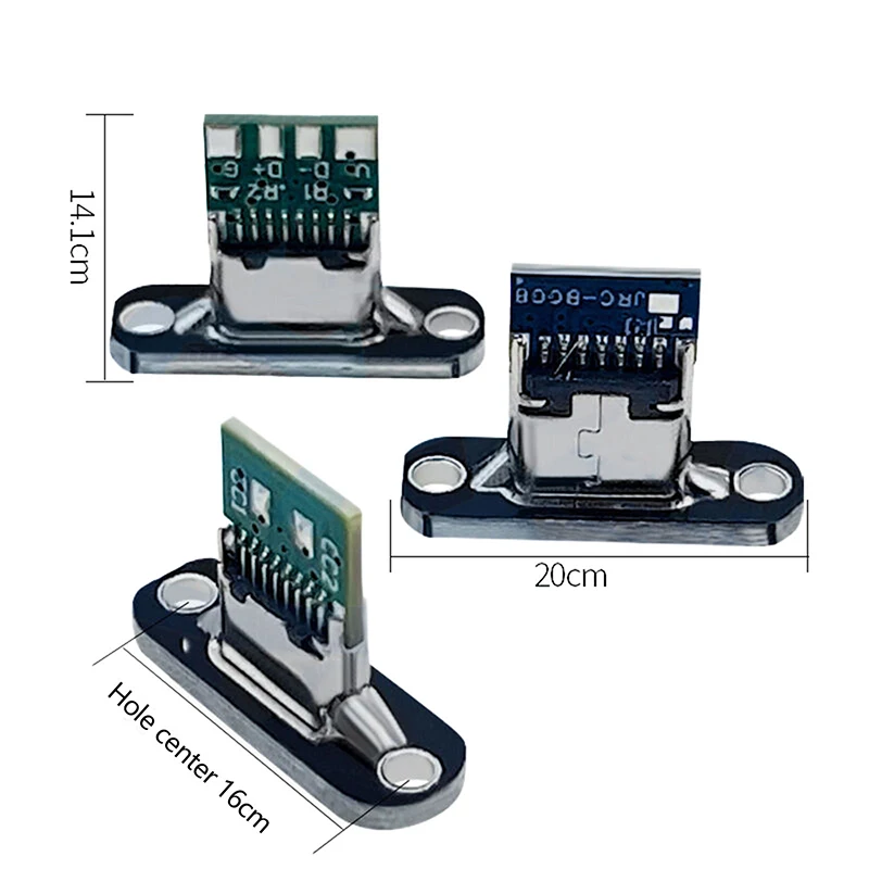 5 шт. гнездо USB 3.1 типа C с винтовой крепежной пластиной Type-C USB-разъем 3.1 Type-C 2-контактный 4-контактный гнездовой разъем Порт зарядки