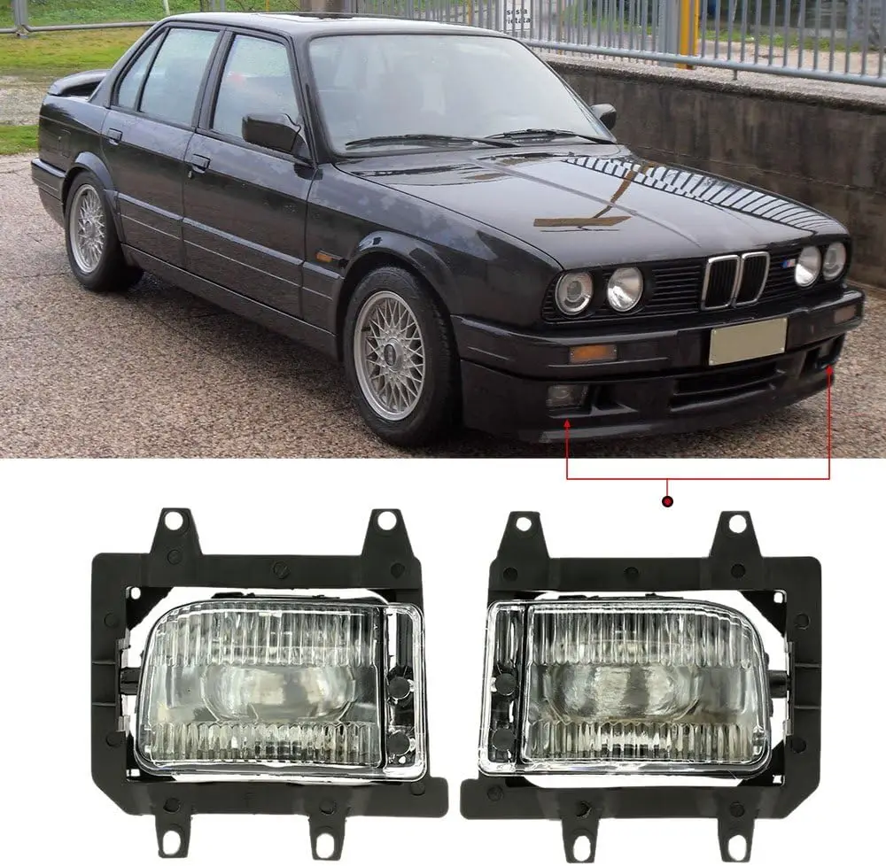 

Premium Grade Pair Of Left & Right Front Fog Light Assembly For (reflector Type) FOR Bmw E30 3-series 1985-1993