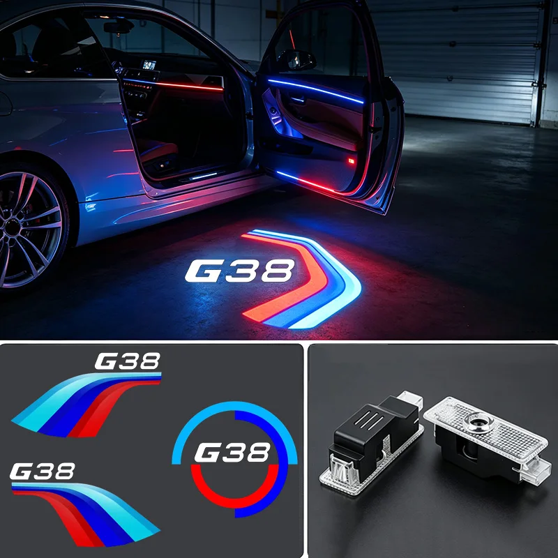 2PCS LED Car Door Welcome Lights for BMW 5 Series G38 2017-2023 525Li 530Li 540Li 530Le Projector Ghost Shadow Lamp Accessories