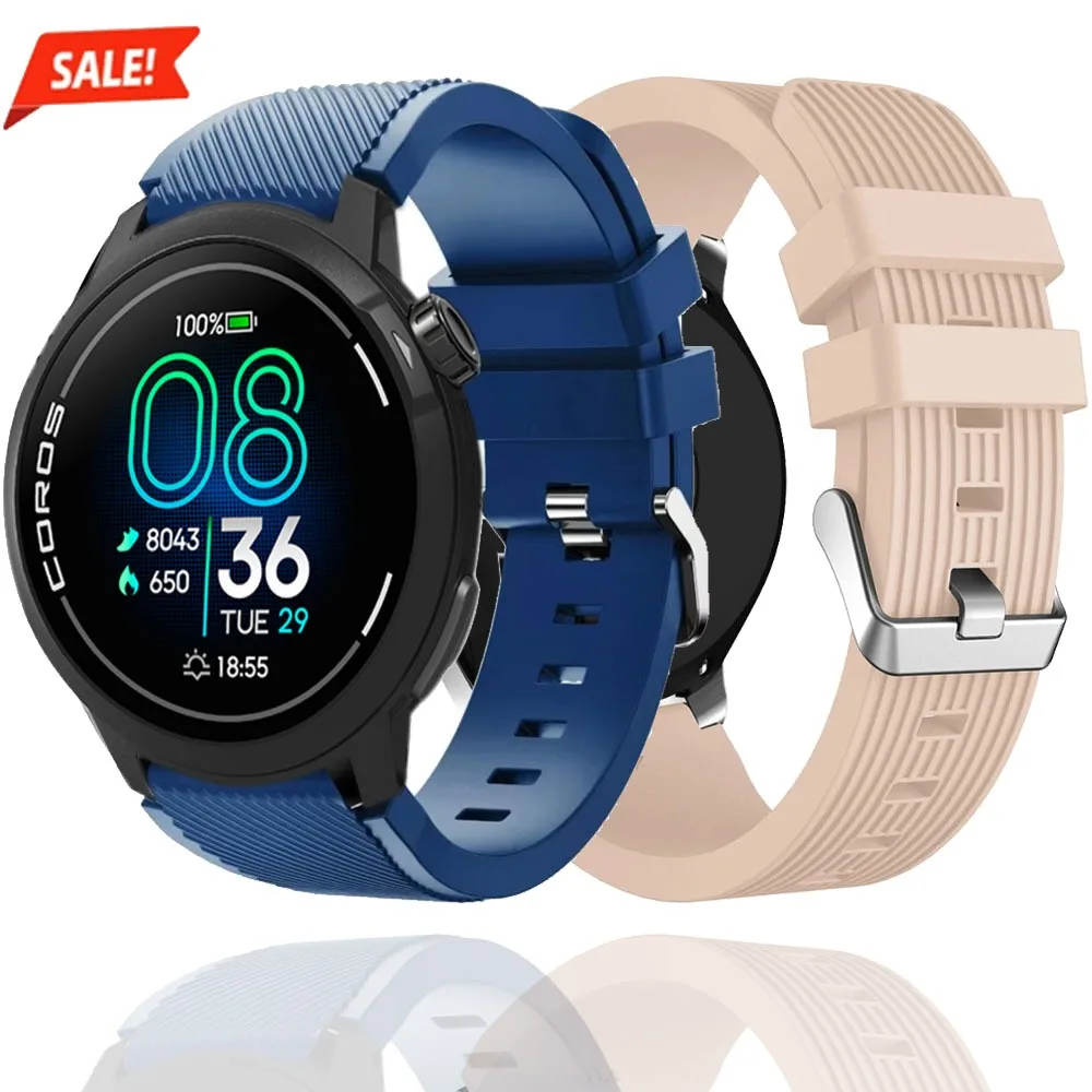 22mm Silicone Strap For Suunto Ocean/Run/Race 2-S/Ocean/Vertical 2-1 Breathable WristBand For COROS PACE Pro 3/APEX 4 42mm/2 Pro