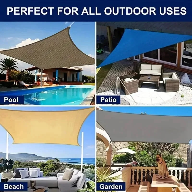 1Pc Encrypted Sunshade Net Sun Shade Sail Canopy For Outdoor Facility Activities Backyard Awning Camping Tents Sunshade Cloth