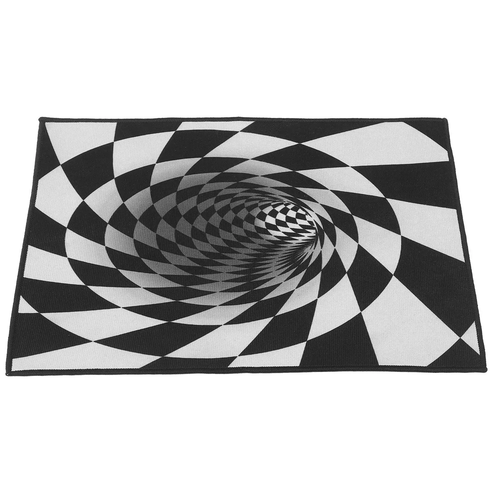 Vision Trap Carpet 40x60cm Black White Pattern Non Slip Floor Mat Creative 3D Illusion Living Room Bedroom Area Rug Home Decor