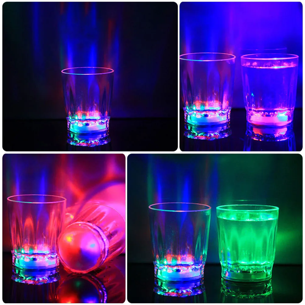 

4Pcs Light Up Wine Cups Plastic Shot Glasses LED Glowing Party Cups Bar Drinking Accessories Plastic Wine Glasses