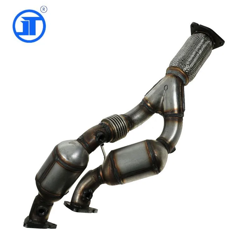 Motorcycle Exhaust Y Pipe Dual Catalytic Converter Assembly For 2004 VW Touareg 3.2L