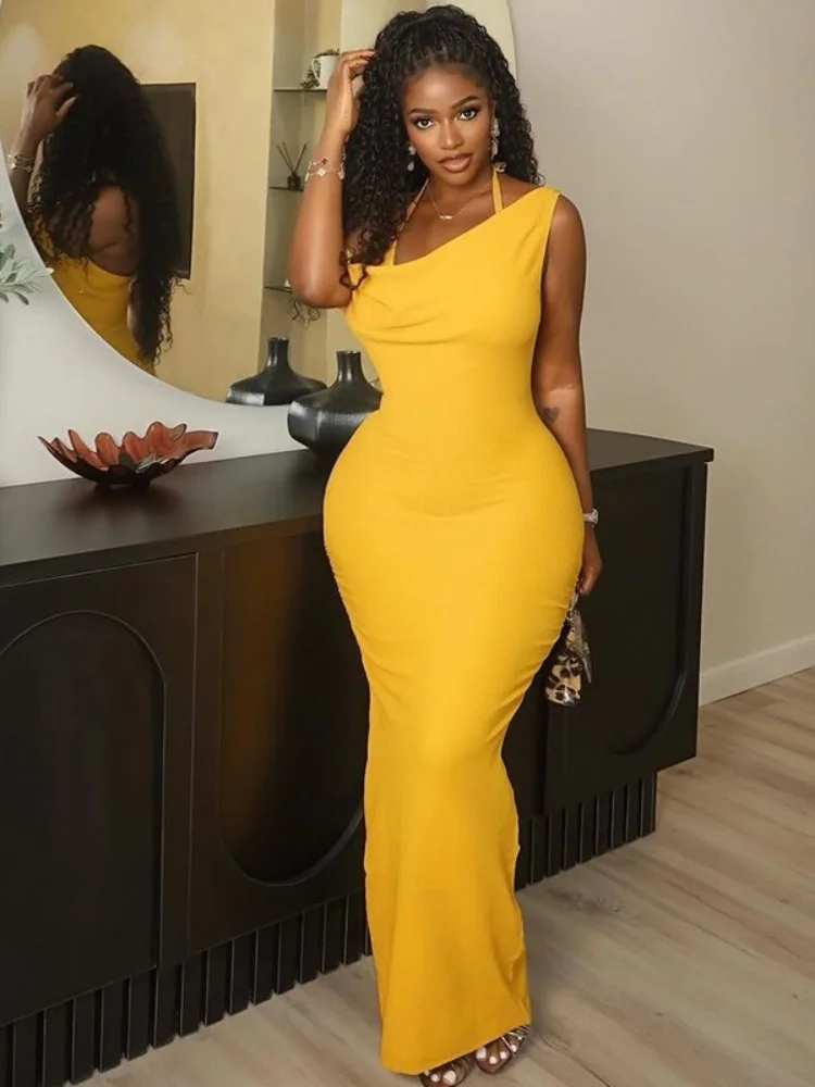Wmstar-Kleid, Großhandel, plissiert, schlankmachend, hüftumarmend, schulterfrei, ein Schritt, rückenfrei, Schlitz, lange, elegante, figurbetonte Kleidung