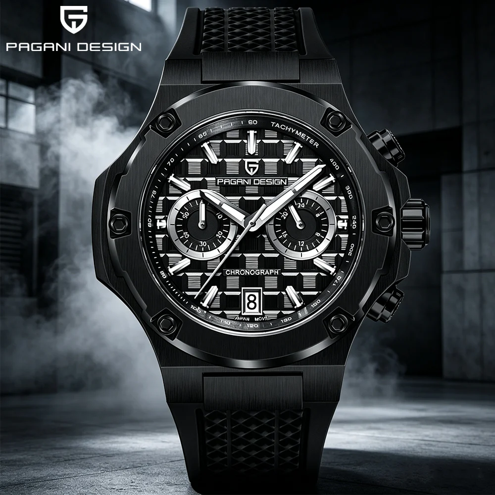 

Pagani Design Men's Sports Quartz Watch Luxury Sapphire Glass and Anti Reflective Coating Stainless Steel Multifunctional Watch