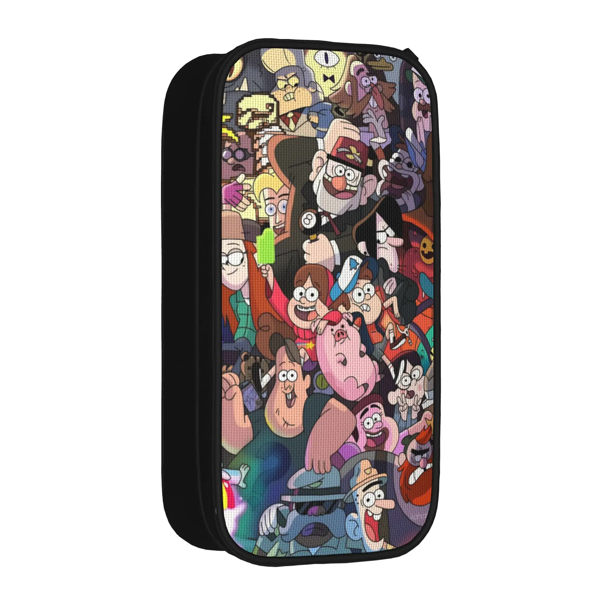G-Gravity Falls Merch Pen Box Large Capacity Office Accessories  Pencil Case Stationery Birthday Gift