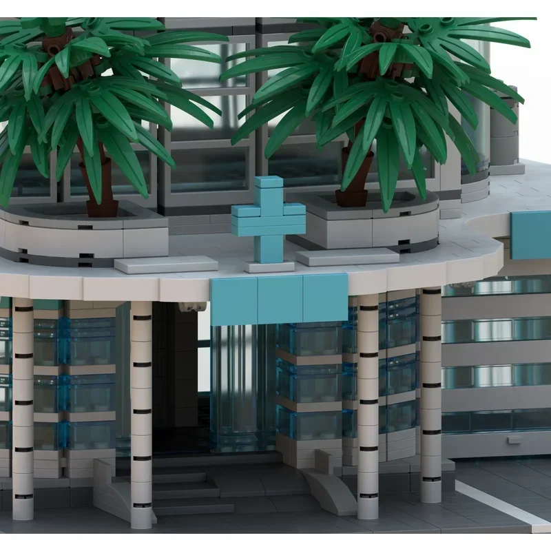 Stadt Street View Moc Bausteine South Beach Krankenhaus Modell Technologie Blöcke Geschenke Weihnachten Spielzeug DIY Montage Set