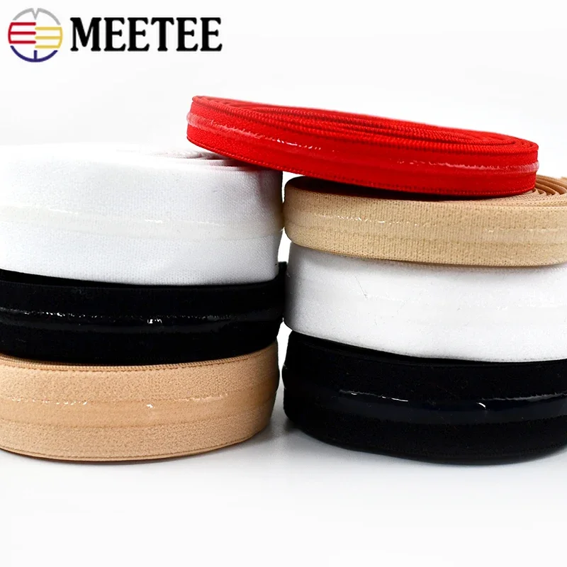 10M Meetee 8-25mm Non-slip Silicone Elastic Band Bra Strap Rubber Bands Underwear Stretch Tape DIY Clothes Sewing Accessories