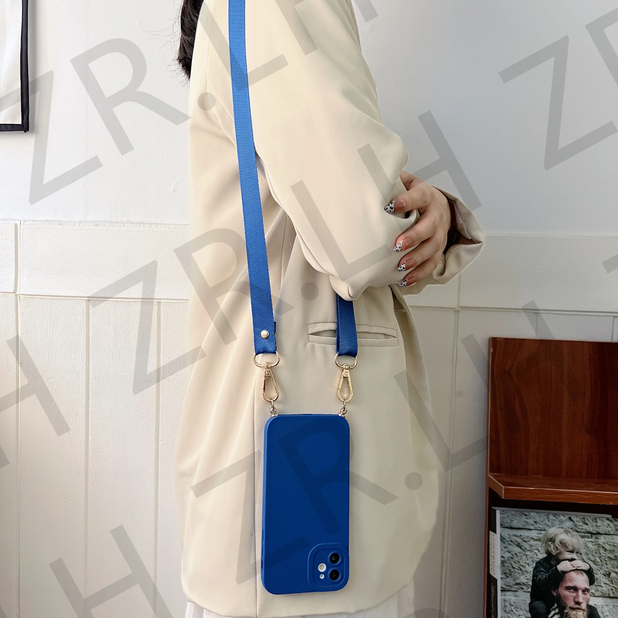 Crossbody Necklace Lanyard Strap Chain Phone Case For iPhone 16 15 14 13 11 12 Pro Max XS X SE 7 8 Plus XR Silica gel TPU Cover
