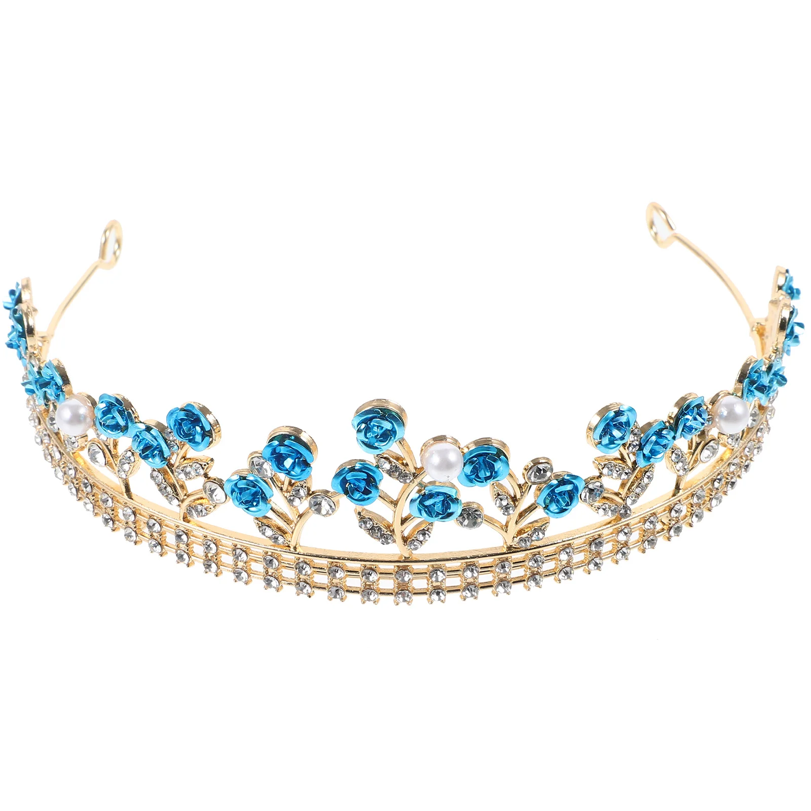

Delicate Rose Crown Headpiece Wedding Bridal Flower Hair Accessories Women Party Prom Costume Tiara Crown Headband Metal Durable