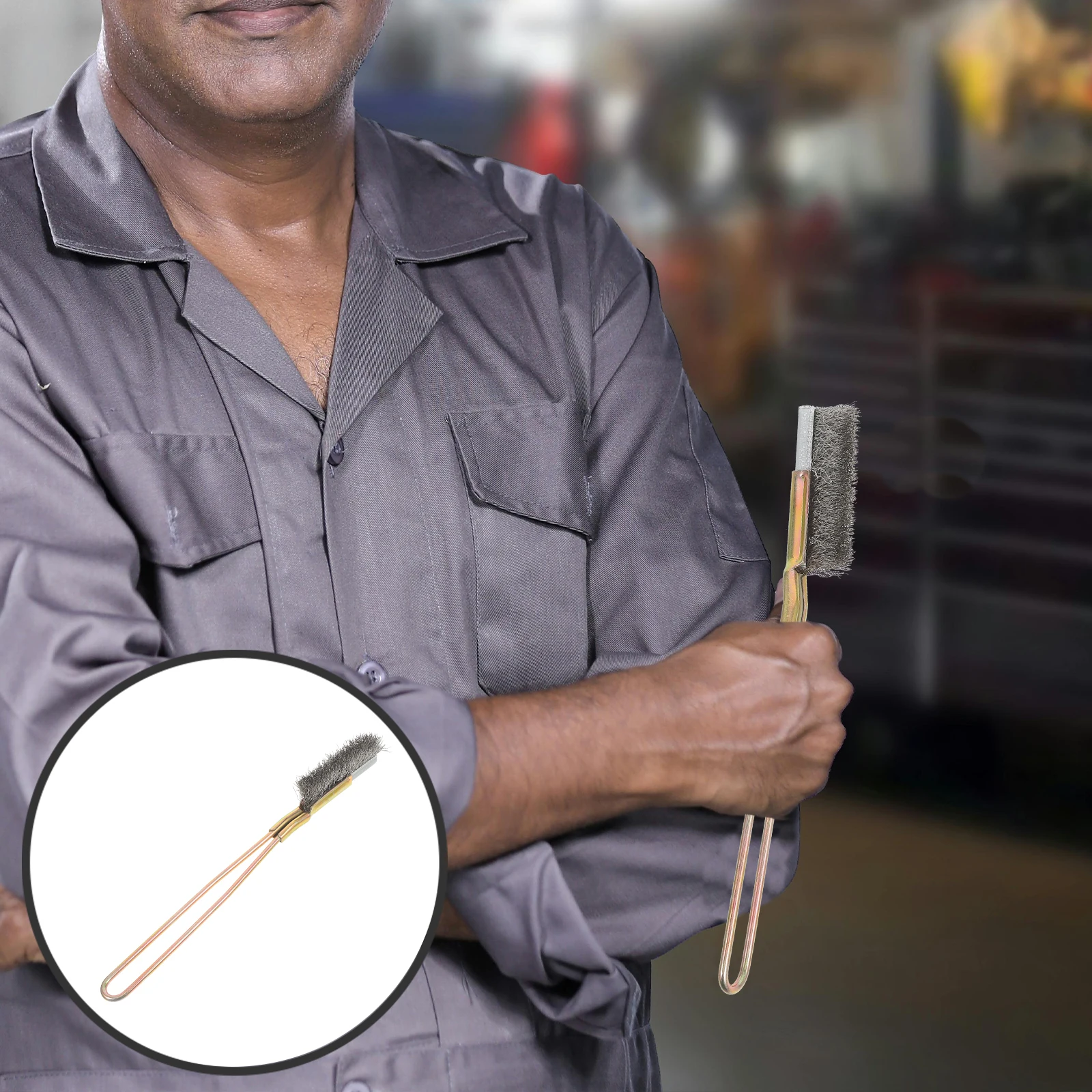 

Wire Brush Rust Removal Brush For Metal Surfaces Cleaning Tool Grilling Grill Barbecue Rack Polishing Replaceable Handle