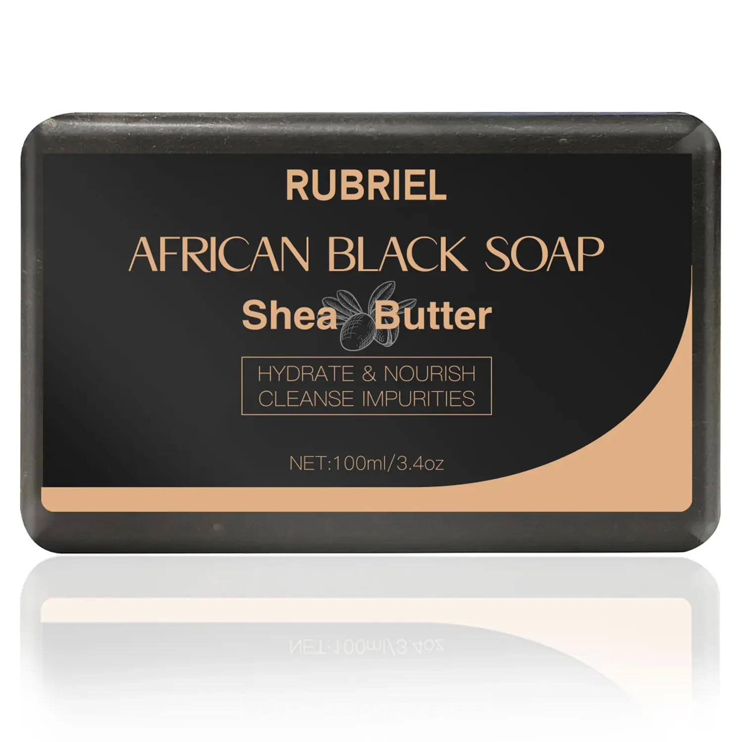 100g African Black Soap with Shea Butter Exfoliating Deep Cleansing Body Moisturizing Care Hand Made Soaps Skin Care Products