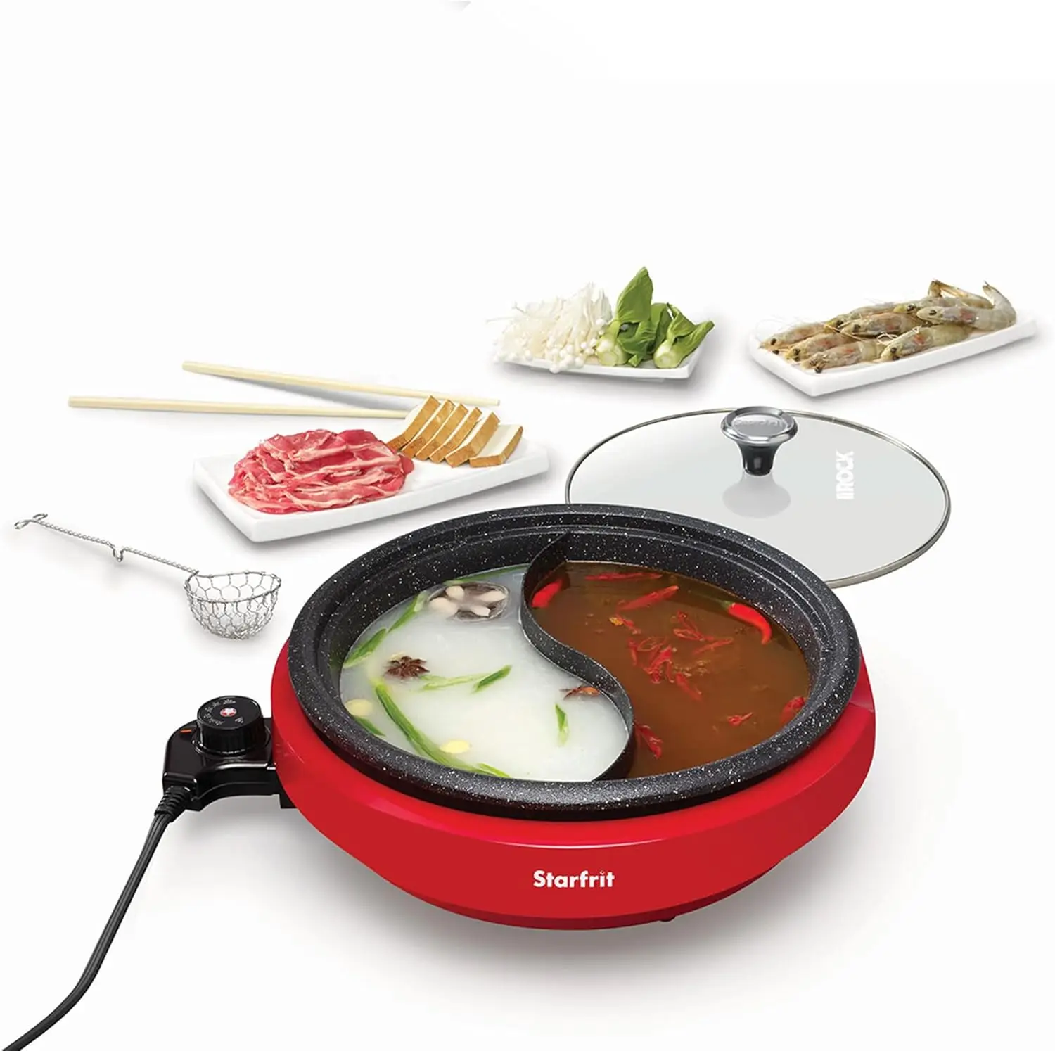 

3L Dual-Sided Electric Hot Pot with Non-Stick Coating, Variable Temperature Control, 1200W for Easy Cooking